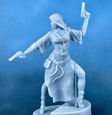 Post-Apocalyptic nun with pistols 80   Resin Tabletop Miniature. Toy Soldiers