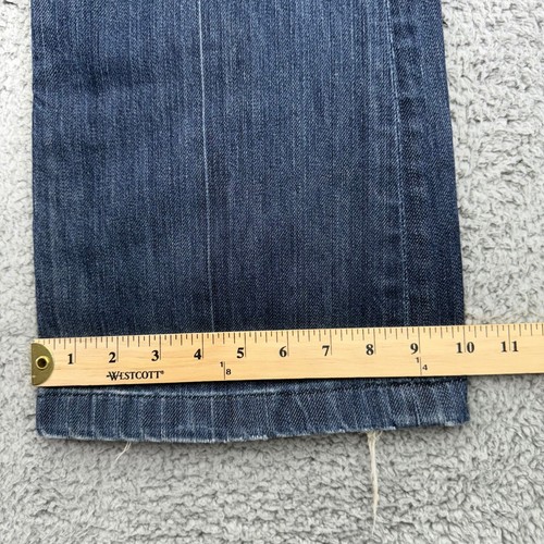 7 for All Mankind Dojo Jeans 29 (32x27) Low Rise Bootcut Bedazzled Embroidered - Picture 15 of 18