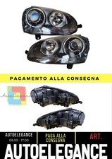 Fari vetro trasparente per VW Golf 5 V 03-09 nero look allo xeno sinistro destro