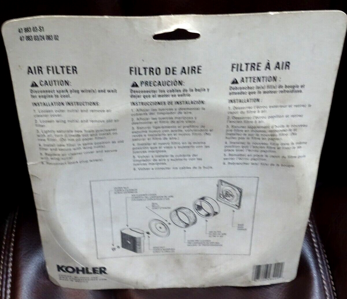 Kohler Genuine Air Filter 4788303 for Command CH 1823hp+CV1723HP