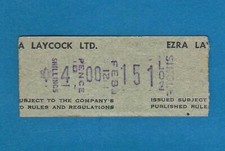 Ezra Laycock Ltd of Barnoldswick - Setright Machine Issued 4d Bus Ticket - 1960s