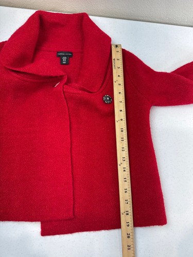 Adrienne Vittadini Red Cardigan Sweater XS Wool BlendCozy Chic Button - Picture 6 of 7
