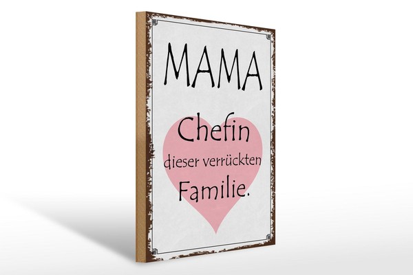 Holzschild Spruch 30X40 Cm Mama Chefin VerrüCkter Familie Deko Schild-image