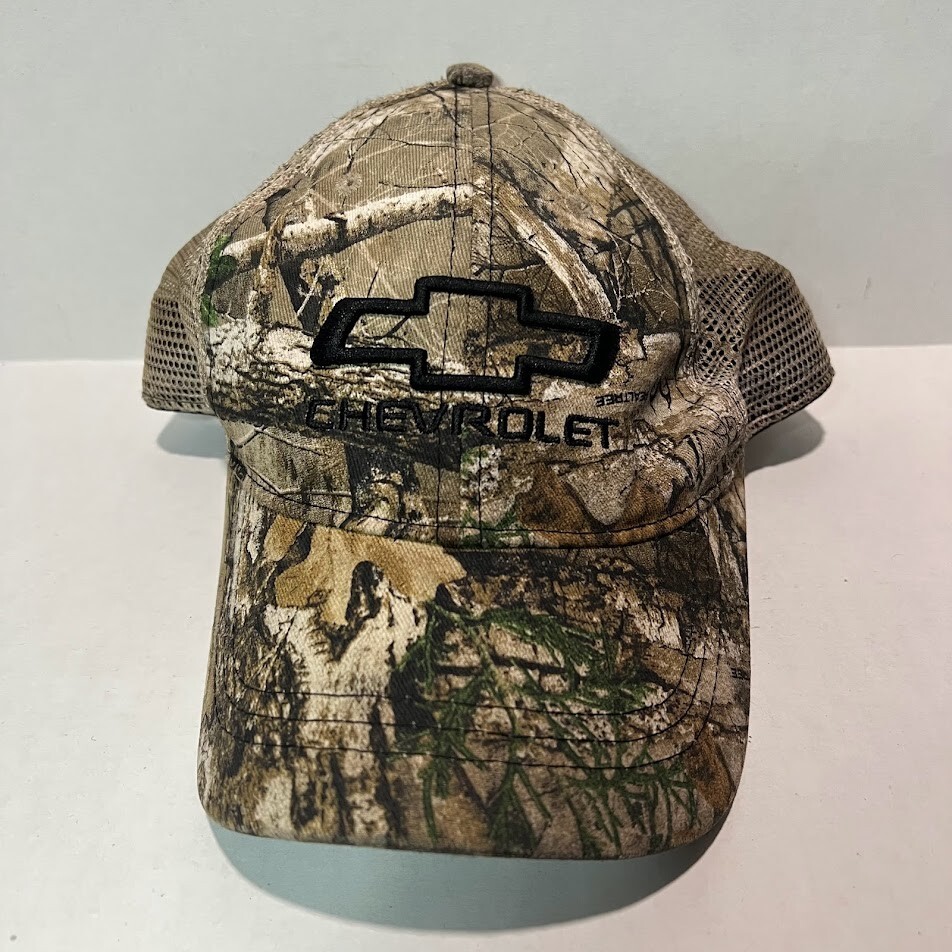 Chevrolet Camo Mesh Trucker Hat Snap Back Cap Hunting… Gem