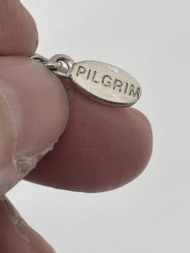 Danish Design Pilgrim White Opaline Acrylic Beaded &Silver Tone Station Necklace - Picture 8 of 11