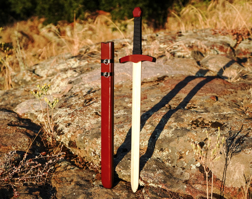 Children's Wooden Toy Medieval Knight Sword for Costume and Play - With Wooden S - Picture 7 of 10