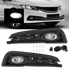 For 2013-2015 Honda Civic 4dr Sedan Pair Front Fog Light Lamps Wswitch Wiring