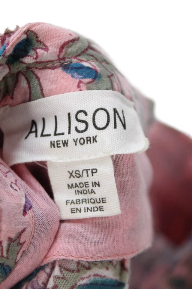 Vestido de sol Allison para mujer estampado floral cuello en V rosa algodón talla extra pequeño Foto 4 de 4