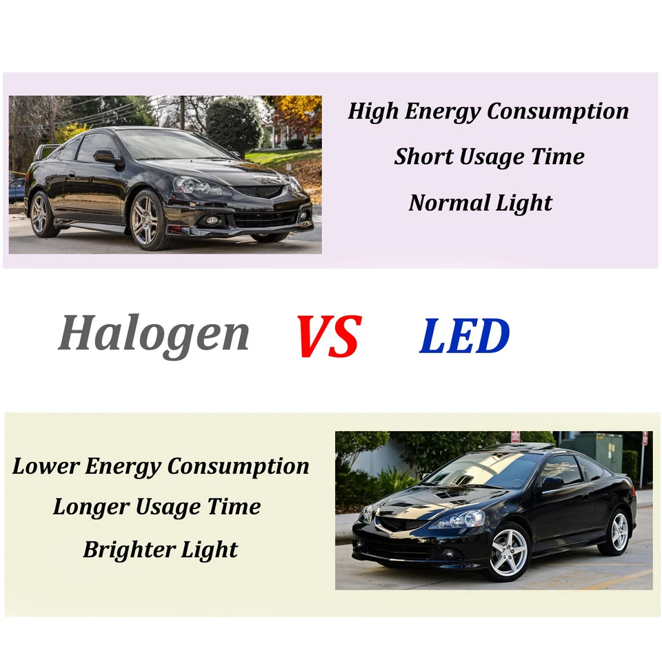 Luces antiniebla LED de lente transparente luces de parachoques delanteras para Acura RSX 2005-2007 + cableado Foto 2 de 4