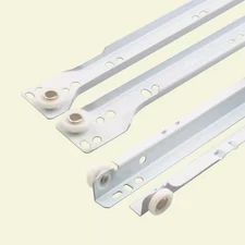 15-3/4" Self-Closing Drawer Slides – Side/Bottom Mount, 1 Pair, White