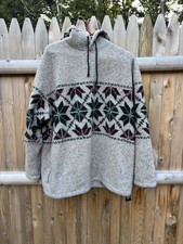 Vintage Polo Ralph Lauren Snowflake Fleece L USA Made Heavy Pocketed Ski Parka
