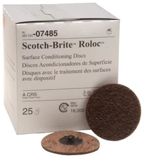 3M 07485 Scotch-Brite Roloc Surface Conditioning Disc Coarse 3" Brown Box of 25