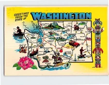 Postcard Greetings From The State Of Washington USA