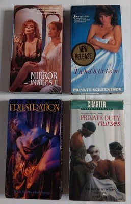 4 Lot VHS Tapes-Private Duty Nurses-Inhibition-Frustration-Mirror Images 2-EX