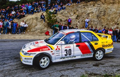 Isolde Holderied Christina Thorner Mitsubishi Lancer Tour de Corse- Old Photo 3