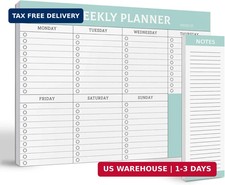 Large Weekly Planning Pad and Matching Notepad, 52 Letter Size Tear-Off Sheets,