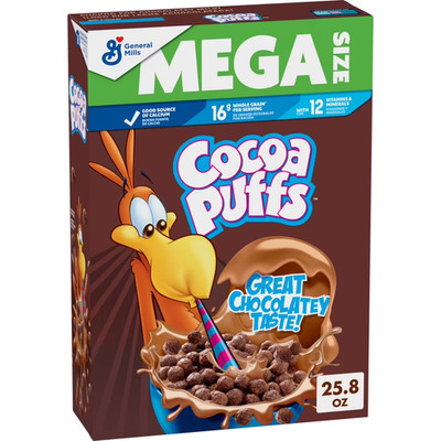 Cocoa Puffs Chocolate Breakfast Cereal with Whole Grains Family Size 25.8 oz...