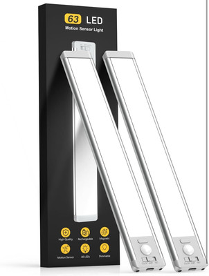 UCL 63 LED Rechargeable Battery Operated Motion Sensor Light 2 Pack Magnetic