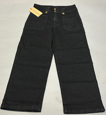 New Allabreve Women's Jeans Boyfriend Straight Leg Black Denim Pants * Size 4