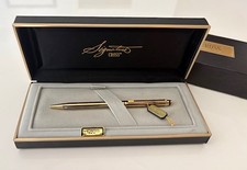 Penna a sfera Cross Signature Barleycorn 22K EP Gold NOS - mai usata NUOVISSIMA CONDIZIONE
