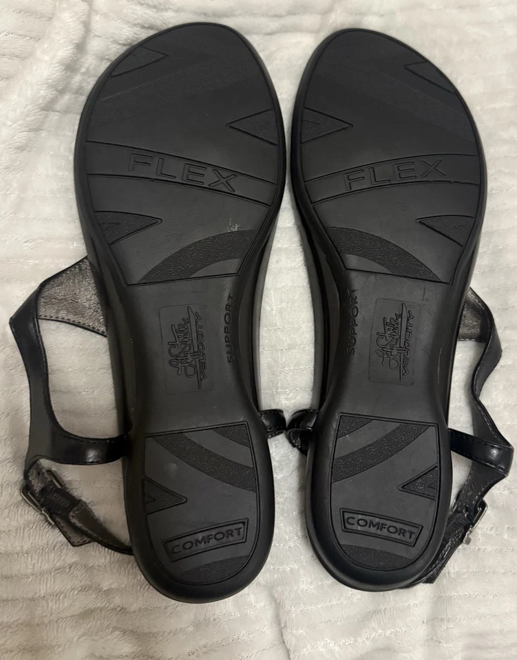 Sandalias Life Stride Velocity con espuma viscoelástica flexibles cómodas negras 10 M ¡Nuevas! Foto 2 de 4