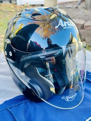 Vintage Arai CT-Z Open Face Helmet/Black/Clear Visor/Cardo Freecom