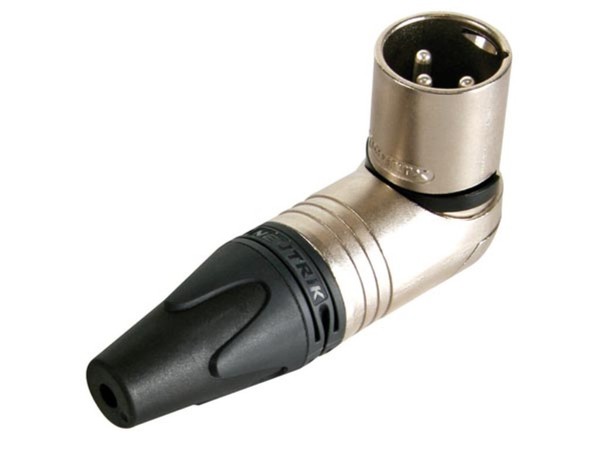 Neutrik - XLR-KABELSTECKER, 3-POLIG, Rechtwinklig, Vernickeltes GehÄUse, Silber-image