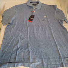 CHAPS Natural Stretch Men's Polo Shirt Blue XXL Short Sleeve New With Tags