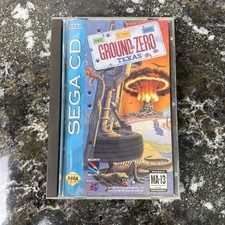 Ground Zero Texas (Sega CD, 1993) COMPLETE CIB TESTED REGISTRATION CARD NICE!!