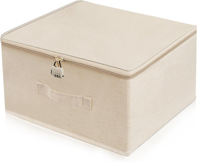 Abschließbare Box, Kiste Mit Schloss, Faltbare Stoffbox Mit Griffen, Abschliessb