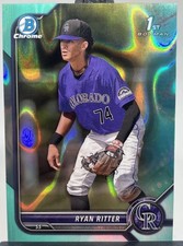 Ryan Ritter - 2022 Bowman Draft Chrome Aqua Lava 1st /199 SP - Colorado Rookie