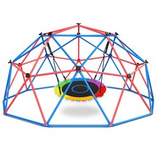 Hapfan 10ft Climbing Dome Swing Set Jungle Gym Xmas Gift Lawn Backyard Playset