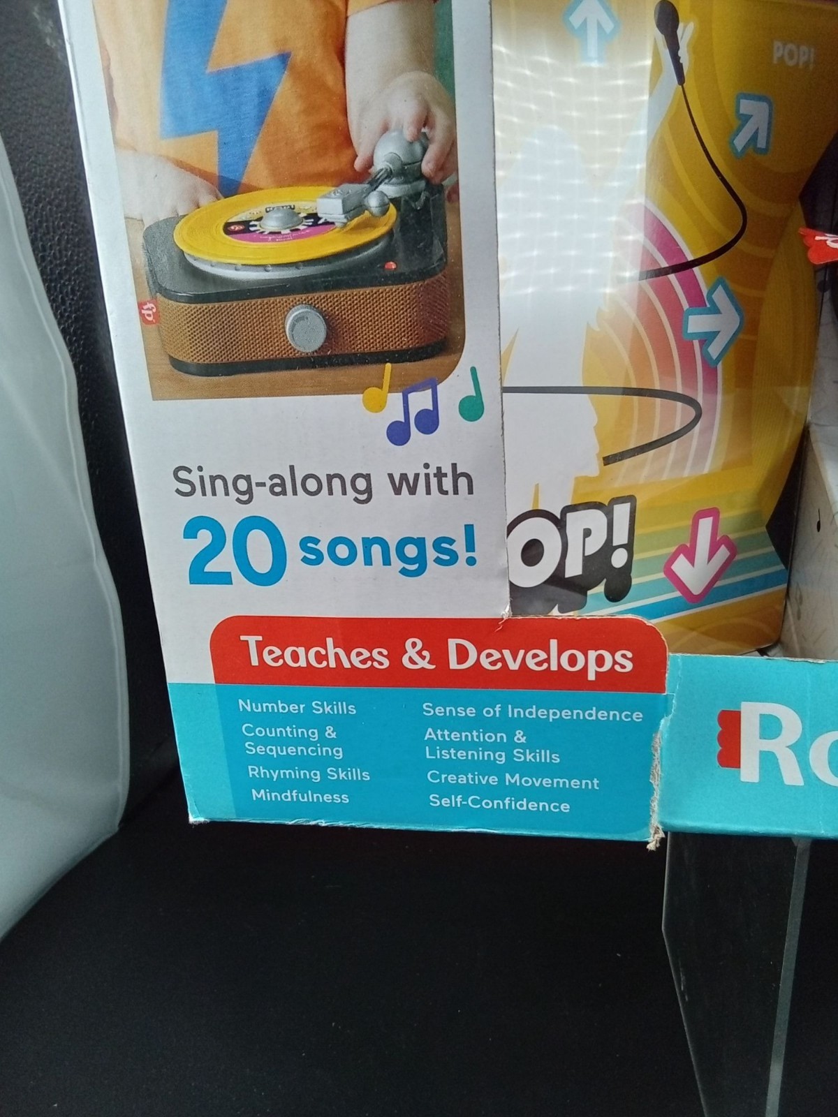 Fisher-Price Rockin Record Player Music Toy With Five Albums Kids 3+ Years