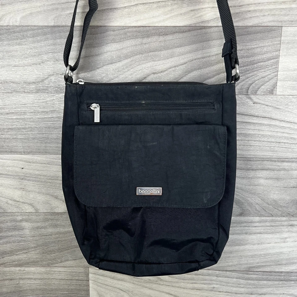 Baggallini Crossbody Bag Womens Black Adjustable Strap Inner Pockets Phone Zip - Image 3 of 4