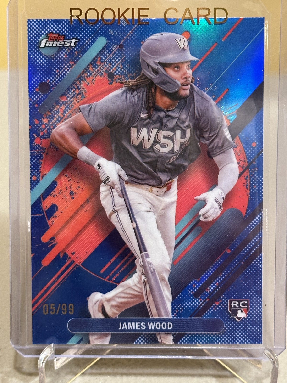 2025 Topps Finest - Rare James Wood #300 Blue Refractor /99 (RC)