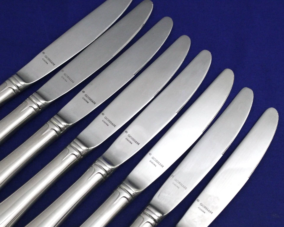 CONJUNTO 8 facas de jantar Gorham de aço inoxidável MEREDITH 9” MUITO BONITAS - Imagem 3 de 4