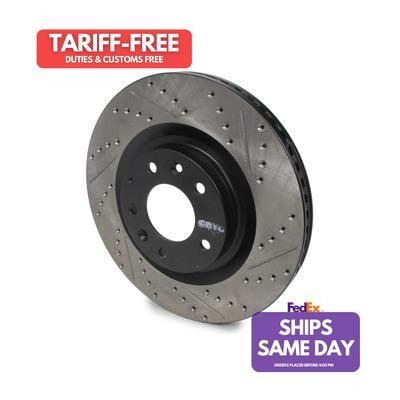 Stoptech 127.45080CL, One Black Iron Sport Cryo Drilled/Slott Ed Brake Rotor; Fr - Picture 1 of 10