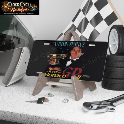 Ayrton Senna Super Monaco GP II License Plate - Sega Retro Gaming Decor - 12x6