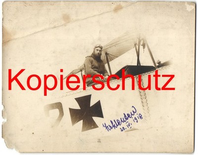 WKI Flieger mit OU 1918 Fliegerschule Bork Flugzeug Pilot Foto