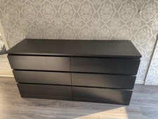 IKEA MALM Kommode – Schwarzbraun – 160 cm – 6 Schubladen