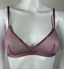 Auden Mesh Bralette Unlined Mauve Wirefree Pullover Adjustable Straps Size M