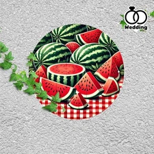 Watermelon Theme Round Metal Painting Summer Party Decor