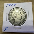 1909 P Barber Half Dollar, VERY FINE NICE COIN