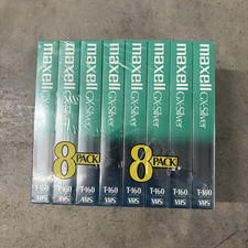 8 Maxell T-160 Blank VHS Tapes 8 hrs GX-Silver Premium Lot of 8 NEW SEALED