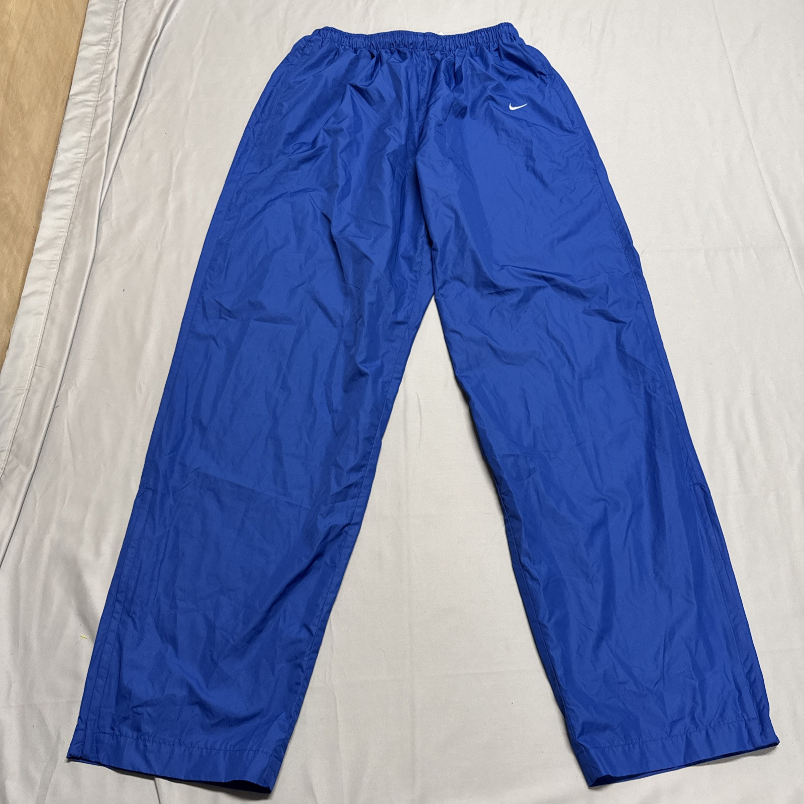 Vintage Y2K 90's Nike Team Mens Track Pants Royal Blue 2XL Zipper Ankle & Pocket