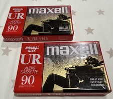 Maxell UR90 Normal Bias Audio Cassette Tapes Lot of 2 Sealed Tapes