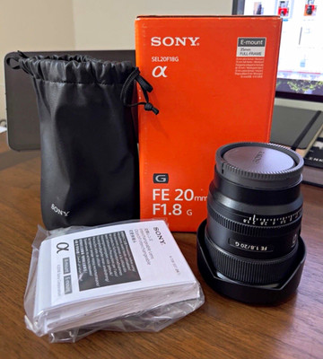 Sony FE 20mm f/1.8 G Wide Angle Lens E-Mount AF/MF 67mm SEL20F18G