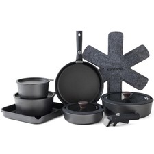 SENSARTE 17 Piece Pots and Pans Set, Nonstick Detachable Handle Cookware Set,...