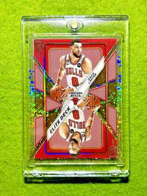 Zach LaVine GOLD SPARKLE PRIZM # 8/10 SSP CARD  2023-24 Elite DECK INTERNATIONAL