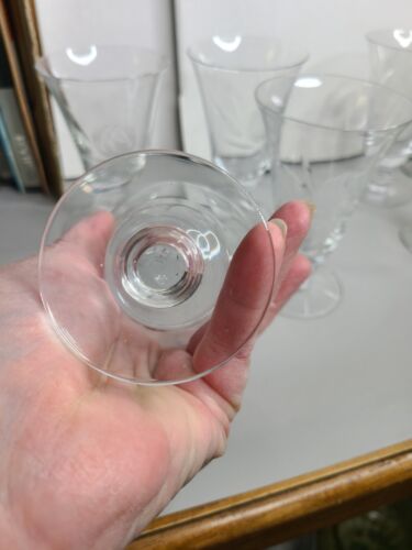 4 Vintage Rosenmuster Kelch Glas Fostoria Kristall geätzt 4,5" Made in USA - Bild 4 von 8